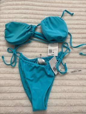Forever 21 Turquoise Tie-String Bikini Set